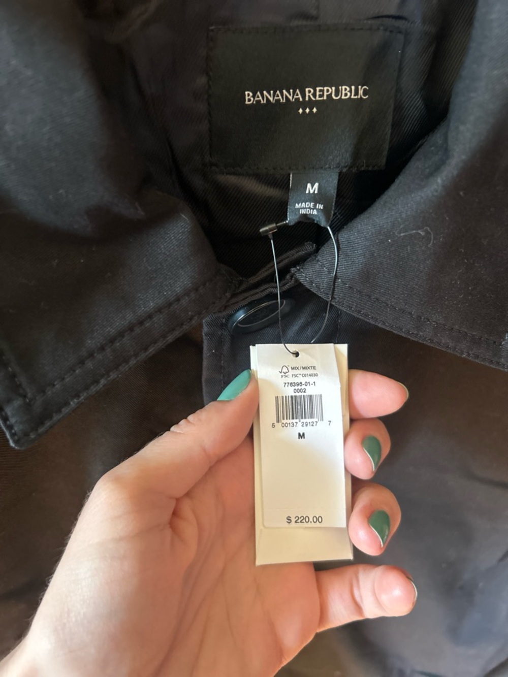 New-with-Tags Banana Republic Black Trench Coat - Picture 2 of 6